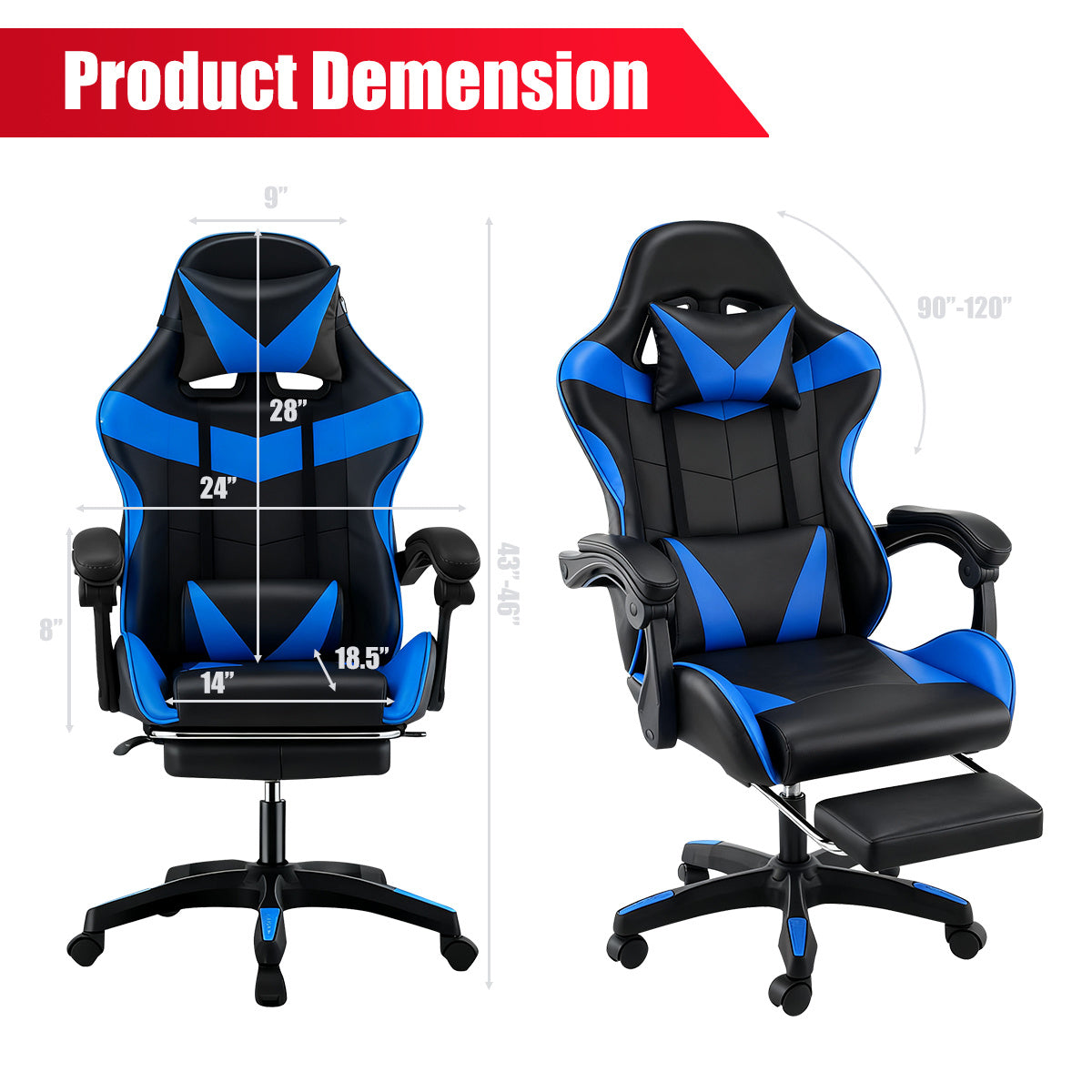 Gaming-Stuhl, WEIß für Gaming und Computerplatz – Detailansicht 5