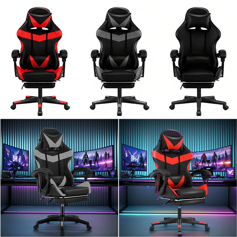 Gaming-Stuhl, WEIß für Gaming und Computerplatz – Detailansicht 6