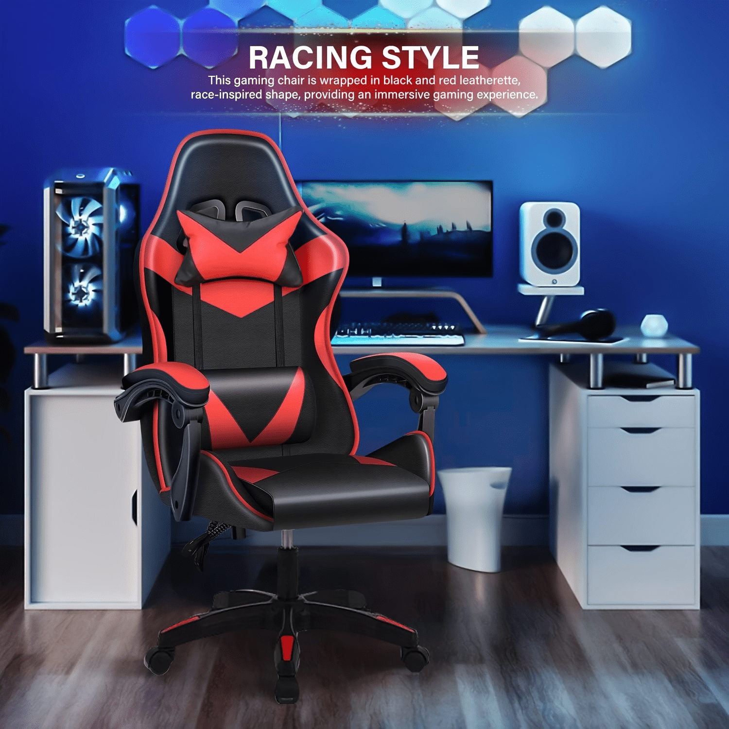 Gaming-Stuhl, WEIß für Gaming und Computerplatz – Detailansicht 19