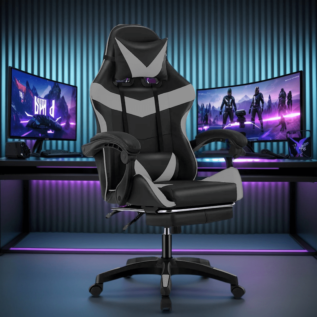 Gaming-Stuhl, WEIß für Gaming und Computerplatz – Detailansicht 27