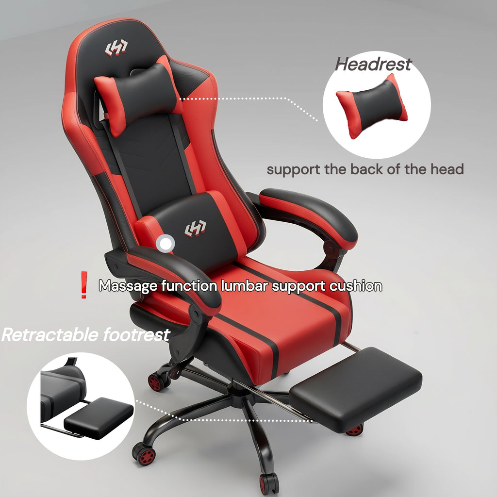 Gaming-Stuhl, Weiß Und Schwarz für Computerplatz – Detailansicht 4