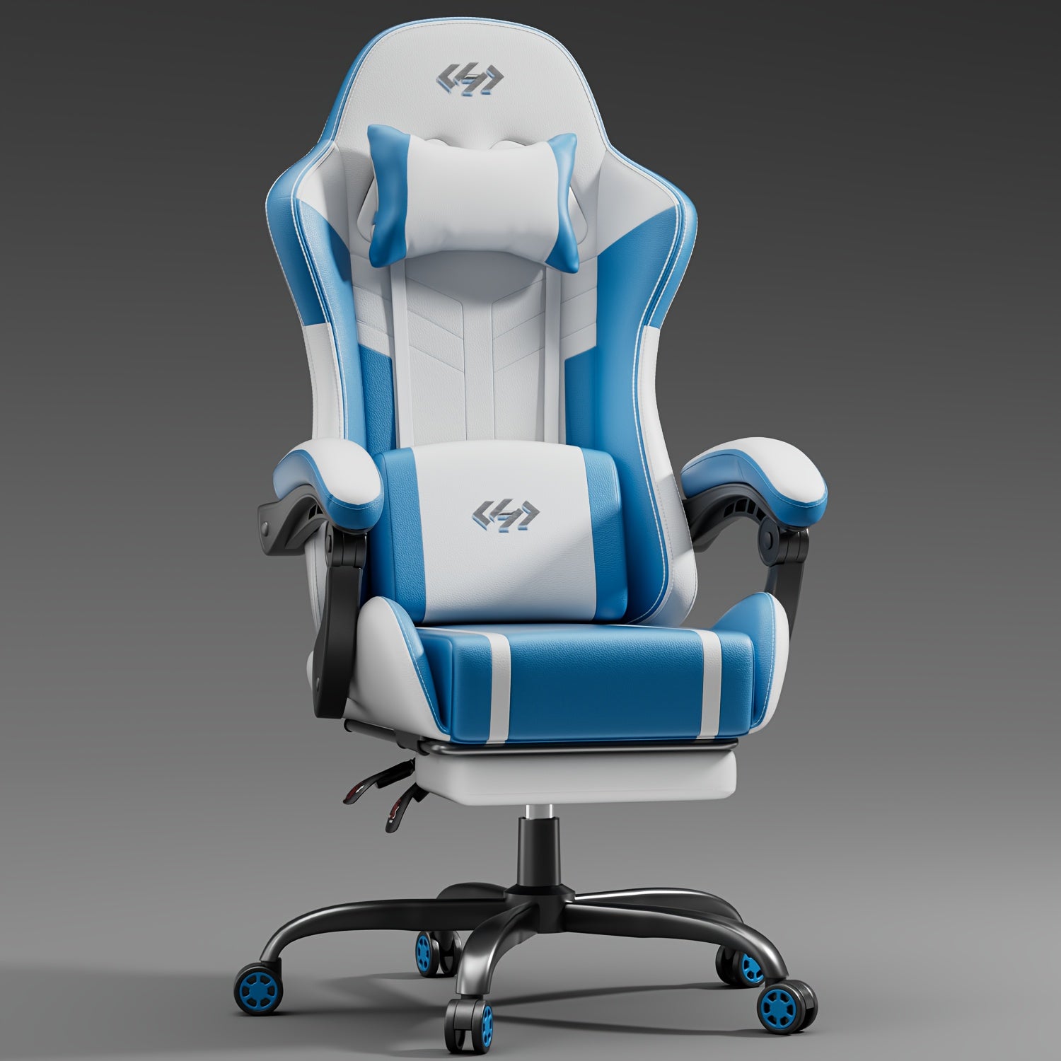Gaming-Stuhl, Weiß Und Schwarz für Computerplatz – Detailansicht 12