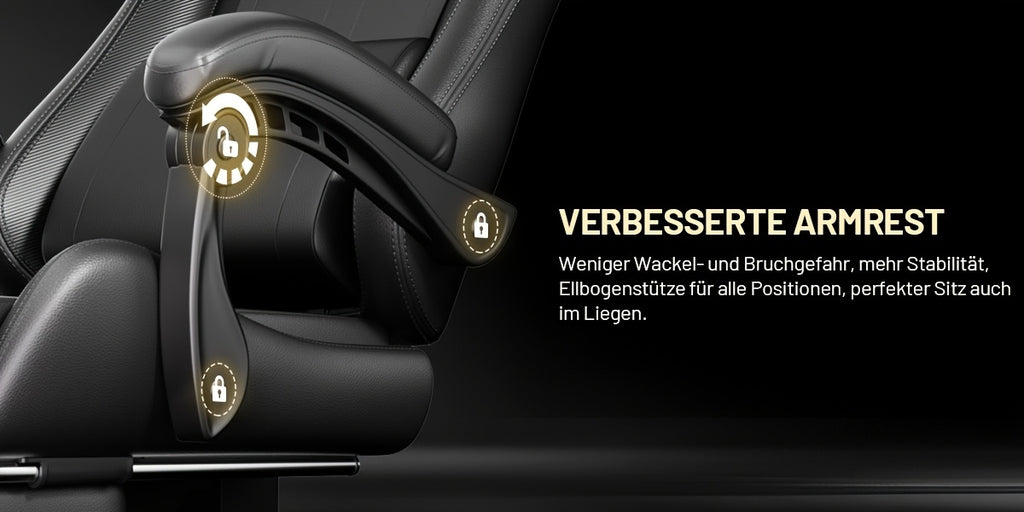 Gaming-Stuhl, Weiß Und Schwarz für Computerplatz – Detailansicht 16