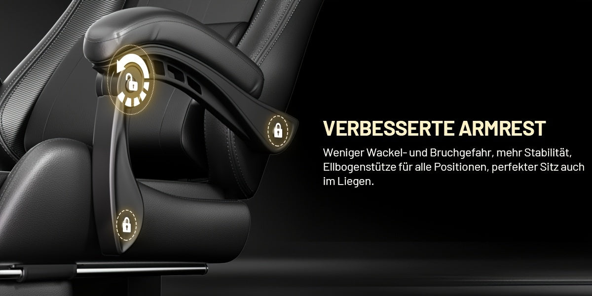Gaming-Stuhl, Weiß Und Schwarz für Computerplatz – Detailansicht 16
