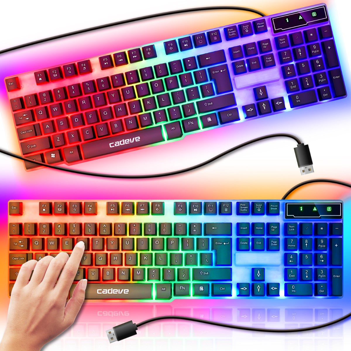 Gaming-Tastatur RETOO Connect, LED-Beleuchtung für Alltag und Zuhause – Hauptansicht