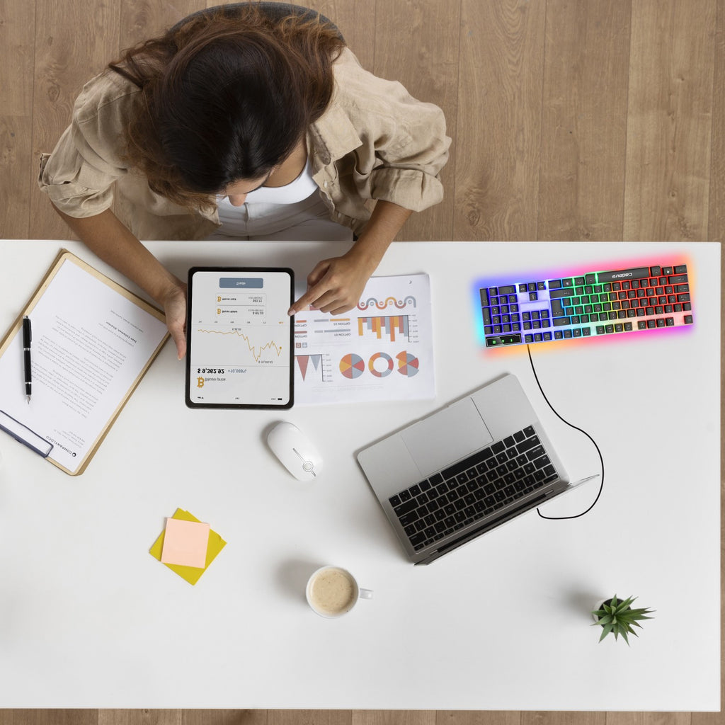 Gaming-Tastatur RETOO Connect, LED-Beleuchtung für Alltag und Zuhause – Detailansicht 16