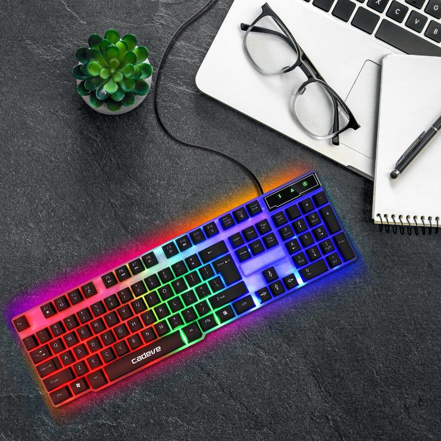 Gaming-Tastatur RETOO Connect, LED-Beleuchtung für Alltag und Zuhause – Detailansicht 24