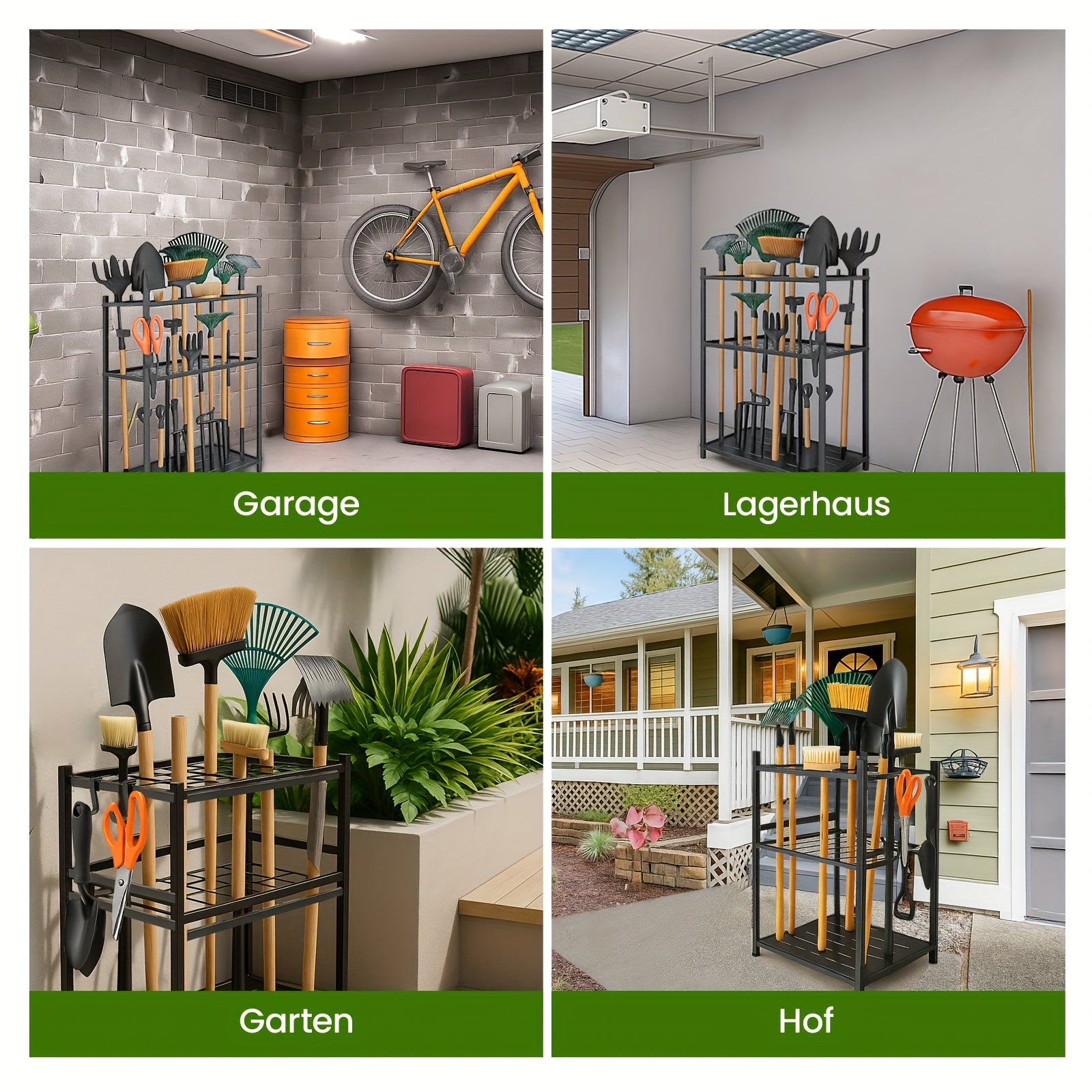 Gartengeräte-Organizer, Metall für Garten und Terrasse – Detailansicht 4