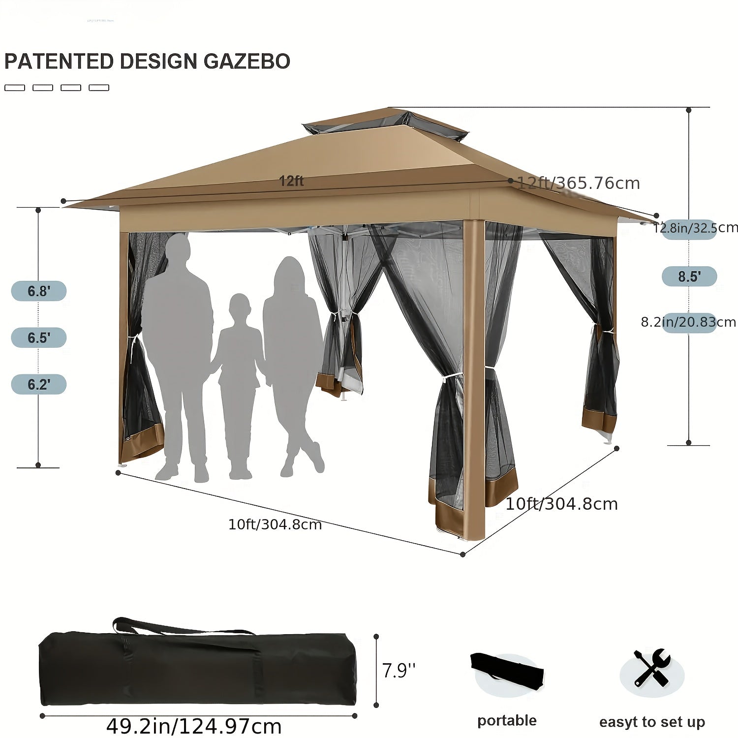 Gartenlauben, 3,66x3,66 für Garten und Terrasse – Detailansicht 4