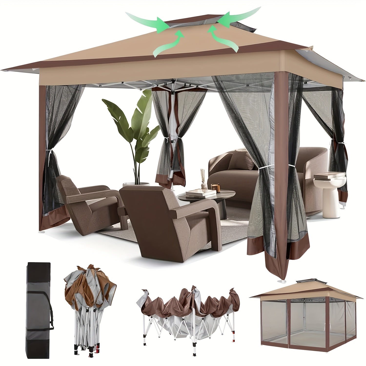 Gartenlauben, 3x3m für Outdoor und Garten – Hauptansicht