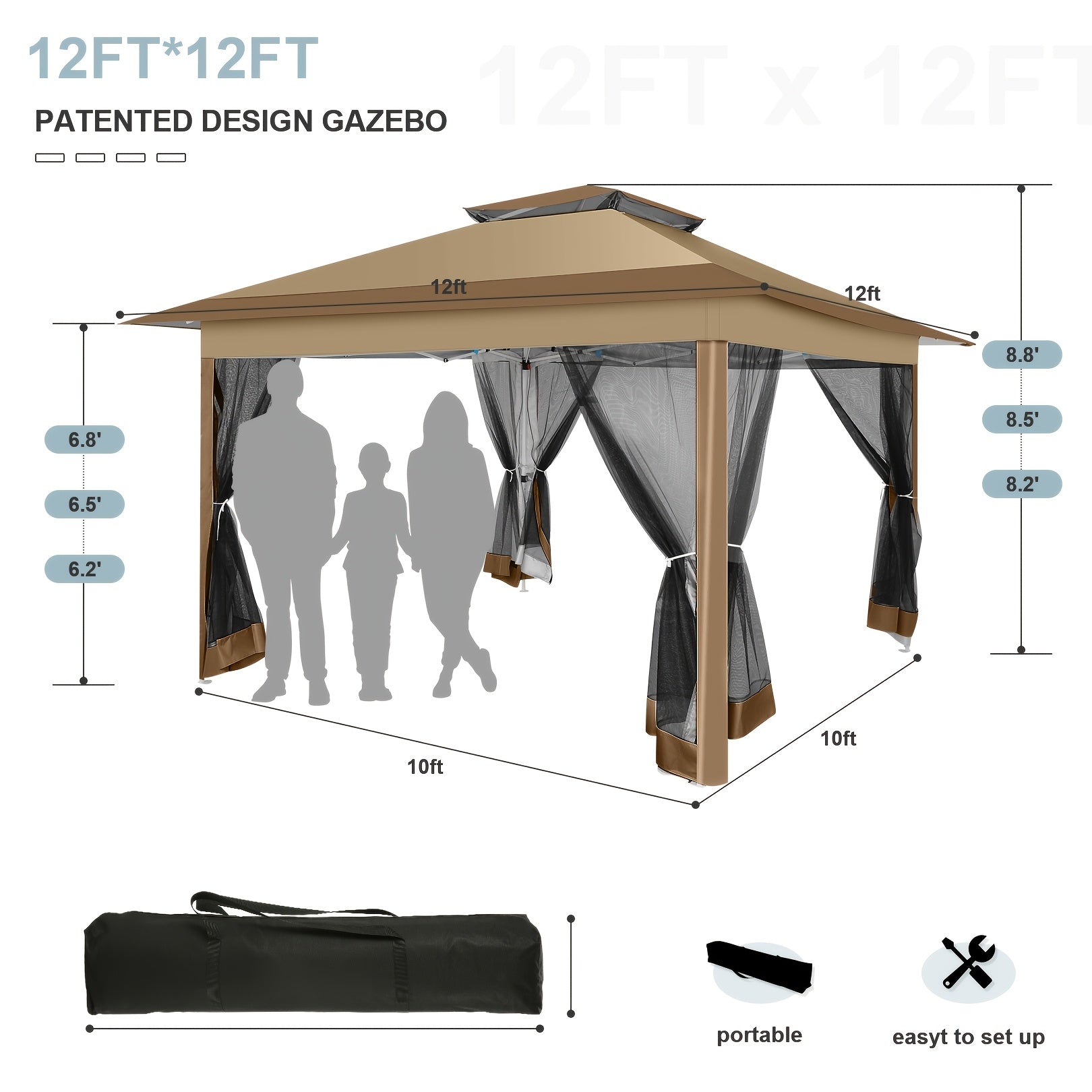 Gartenlauben, 3x3m für Outdoor und Garten – Detailansicht 3