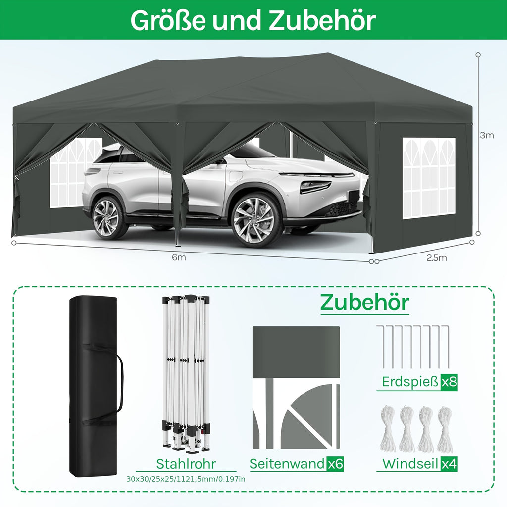 Gartenlauben, 3x6m für Garten und Terrasse – Detailansicht 2