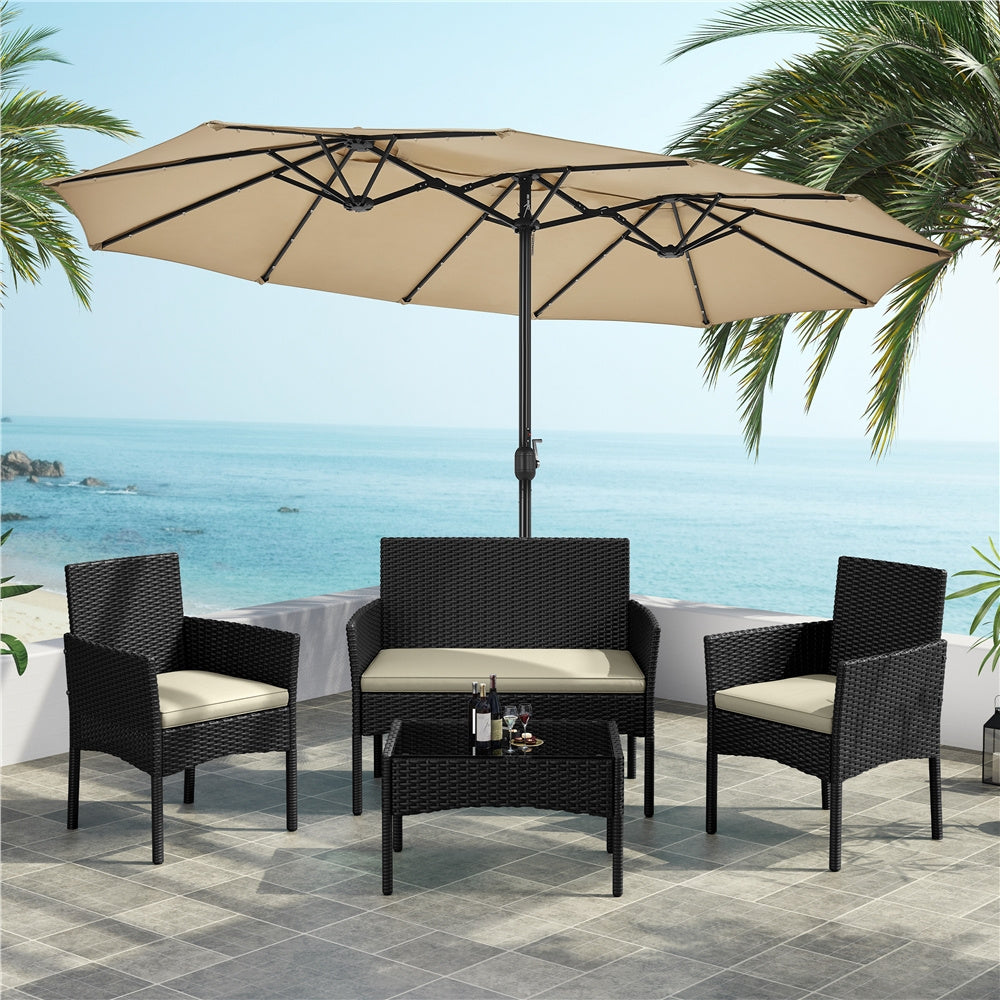 Gartenmöbel-Set, Grau für Balkon und Garten – Detailansicht 14