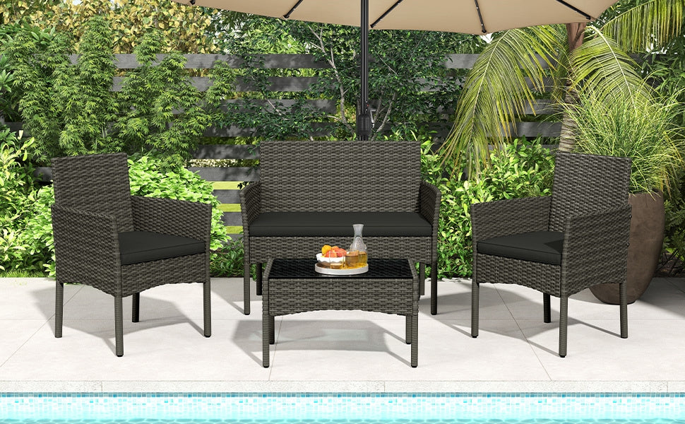 Gartenmöbel-Set, Grau für Balkon und Garten – Detailansicht 19