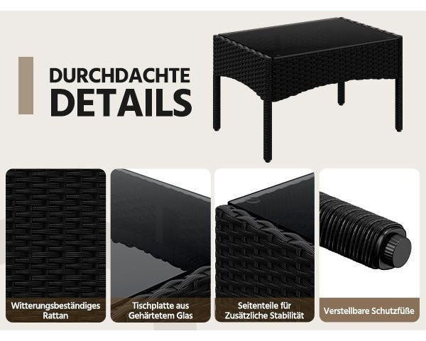 Gartenmöbel-Set, Grau für Balkon und Garten – Detailansicht 21