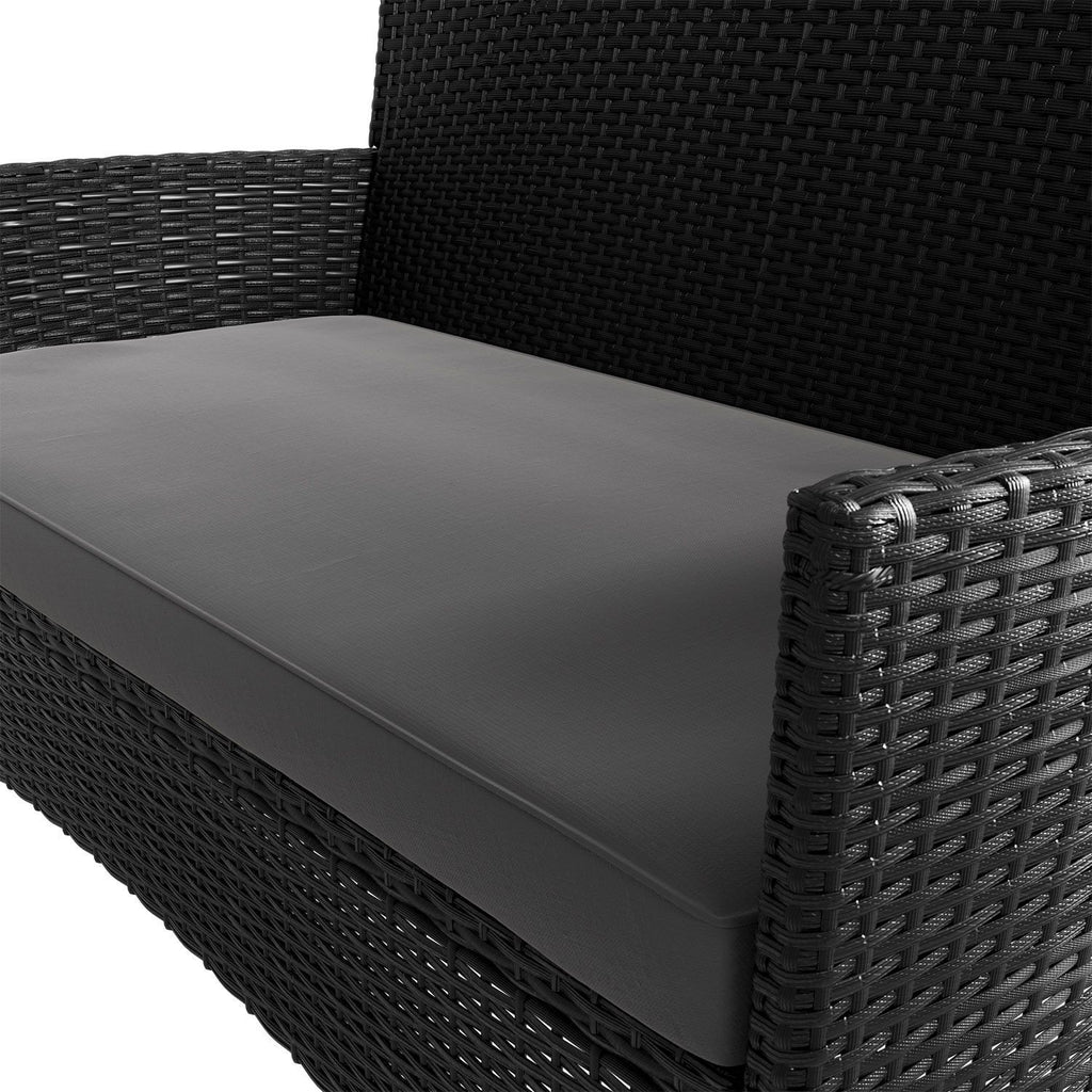 Gartenmöbel-Set, Schwarz & Dunkelgraue Bezüge für Garten und Balkon – Detailansicht 10