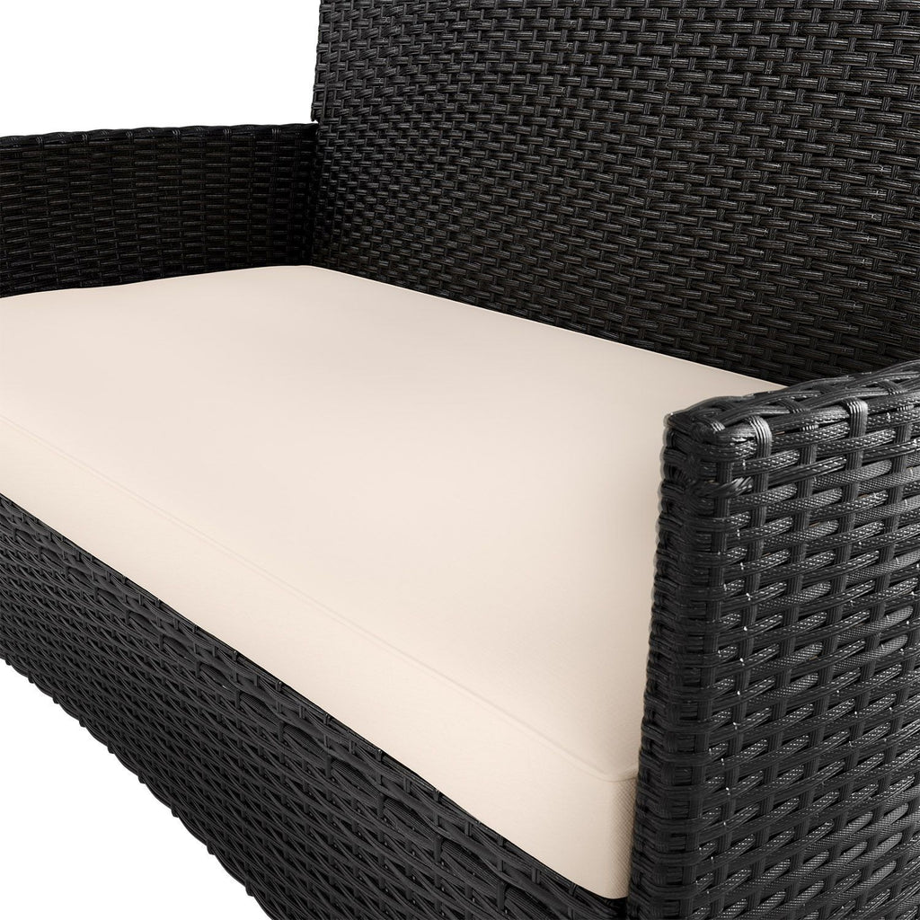 Gartenmöbel-Set, Schwarz & Dunkelgraue Bezüge für Garten und Balkon – Detailansicht 11