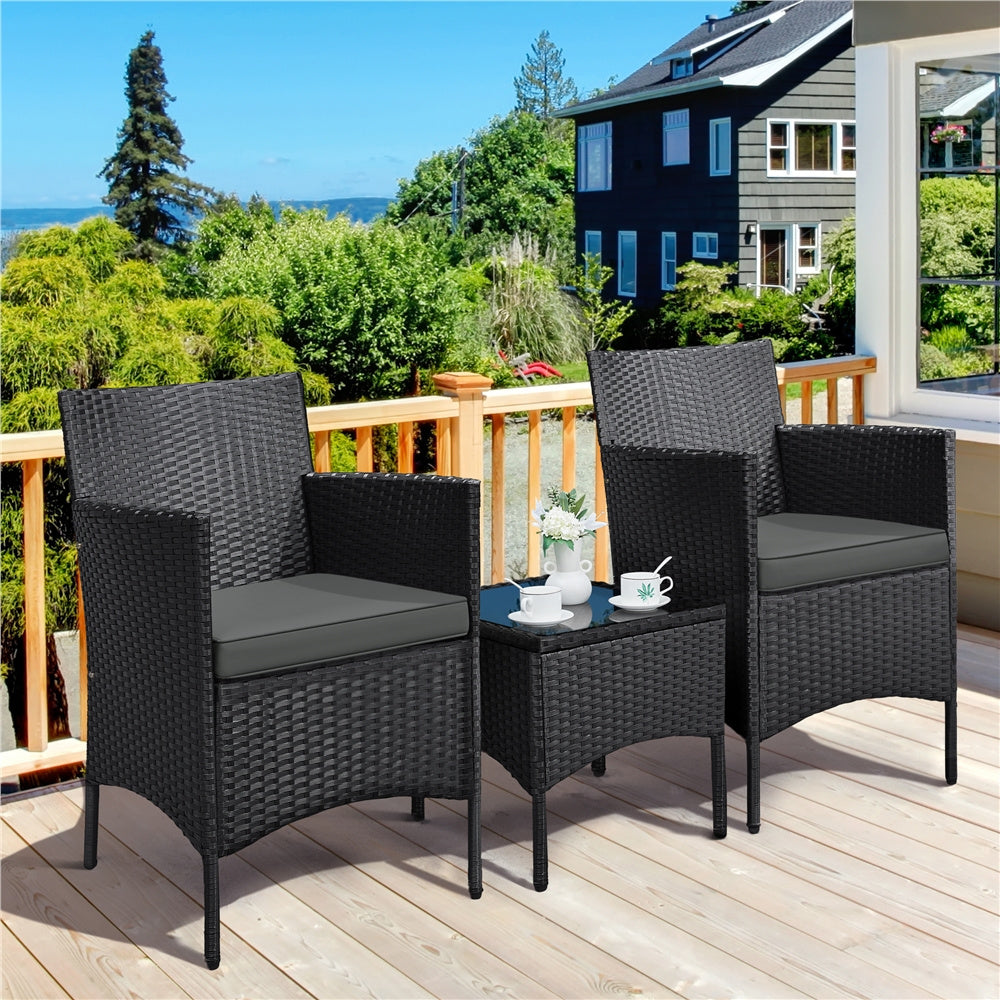 Gartenmöbel-Set, Schwarz & Khaki für Garten – Hauptansicht