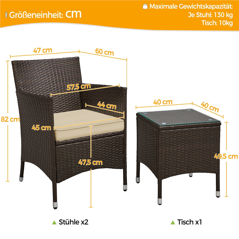 Gartenmöbel-Set, Schwarz & Khaki für Garten – Detailansicht 9