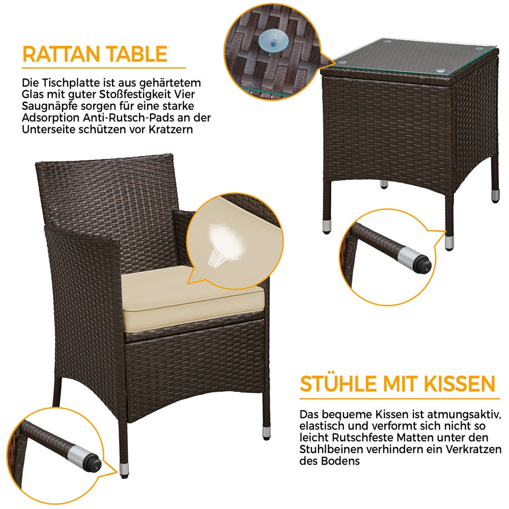 Gartenmöbel-Set, Schwarz & Khaki für Garten – Detailansicht 17