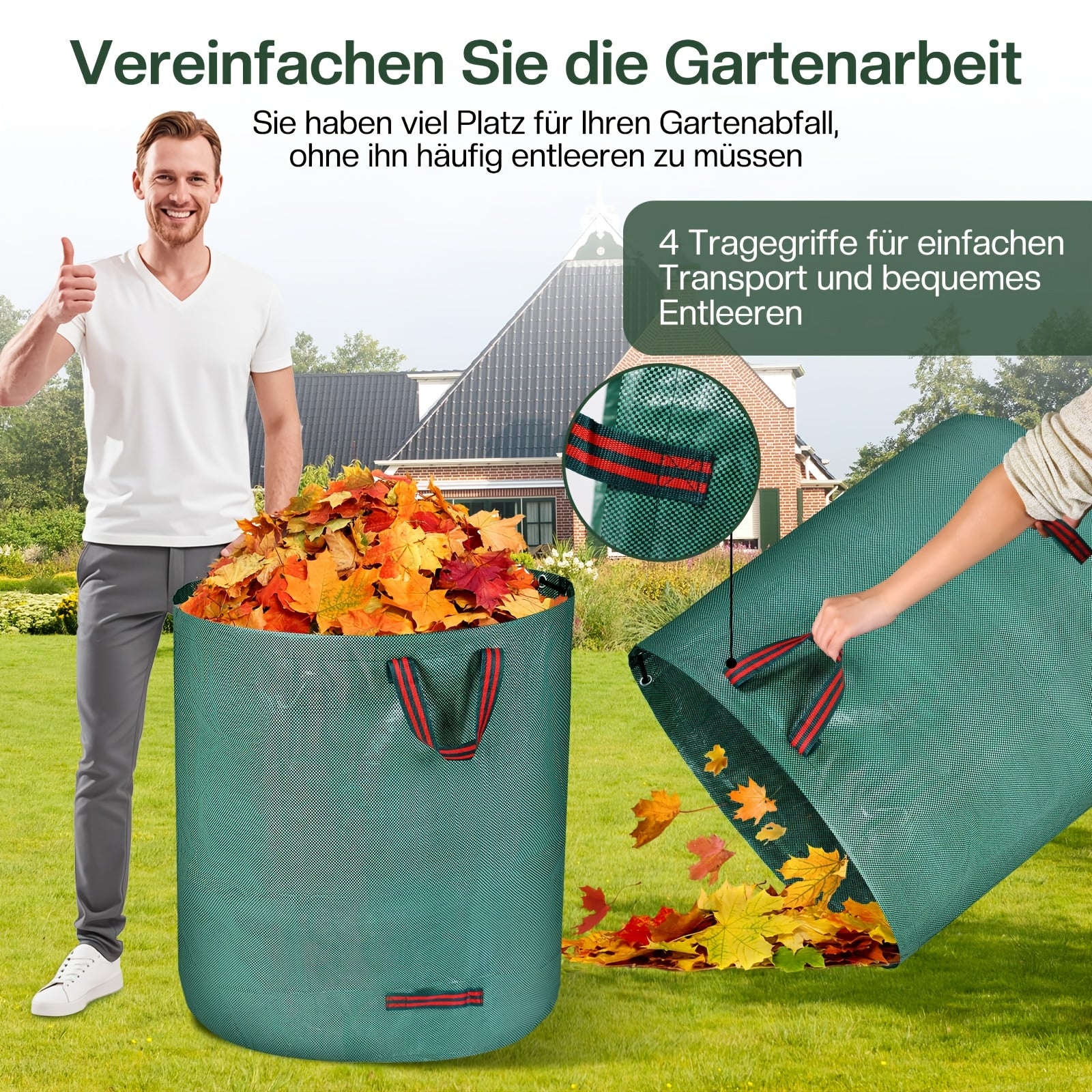 Gartensacke, faltbar für Garten und Terrasse – Detailansicht 2