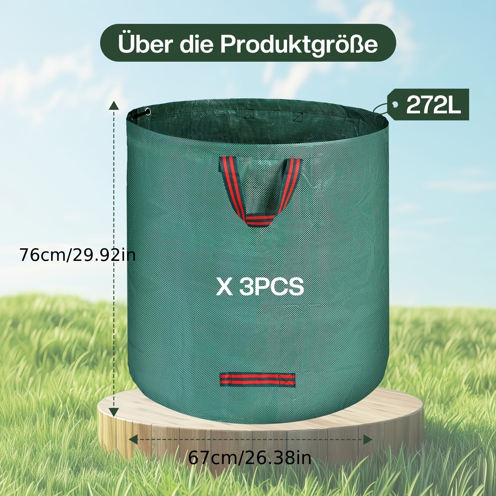 Gartensacke, faltbar für Garten und Terrasse – Detailansicht 3