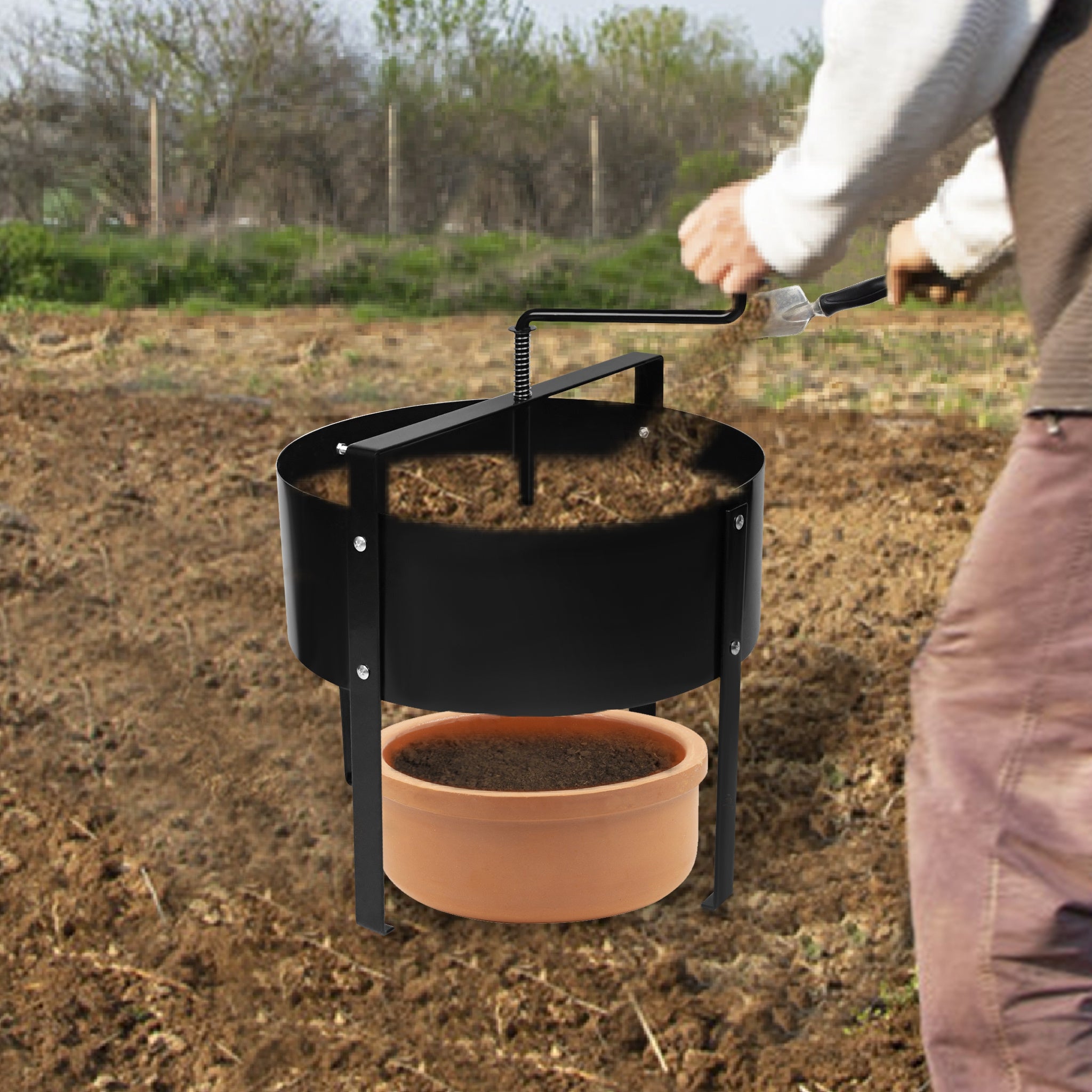 Gartensieb Kompostsieb, Schwarz für Garten und Terrasse – Detailansicht 7