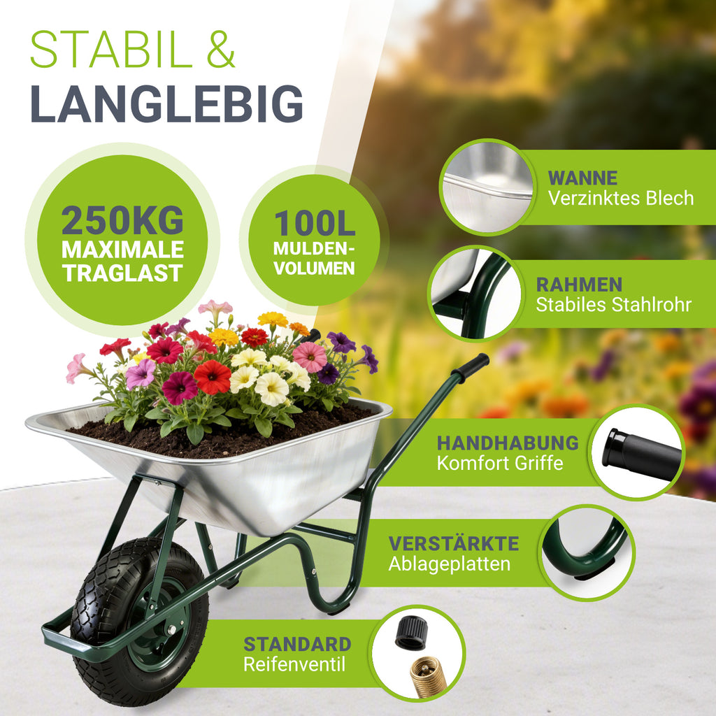 Gartenwagen, Silber für Garten und Terrasse – Detailansicht 2