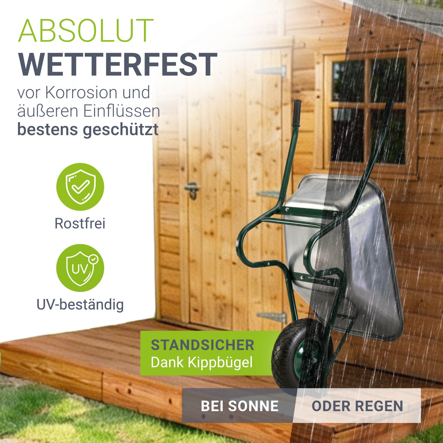 Gartenwagen, Silber für Garten und Terrasse – Detailansicht 5