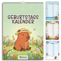 Geburtstagskalender Capybara undatiert, Geburtstagsplaner Wandkalender A5 für Zuhause und Alltag – Hauptansicht