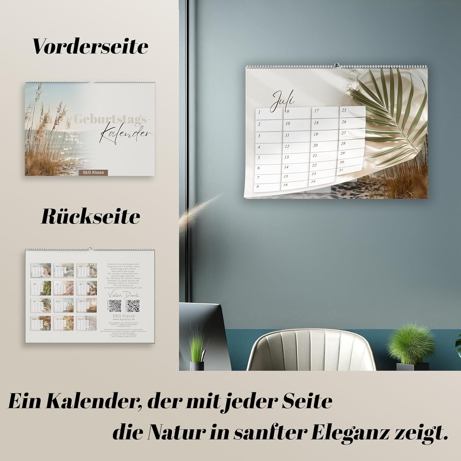 Geburtstagskalender undatiert Geburtstagsplaner, A5-Format für Alltag und Zuhause – Detailansicht 8
