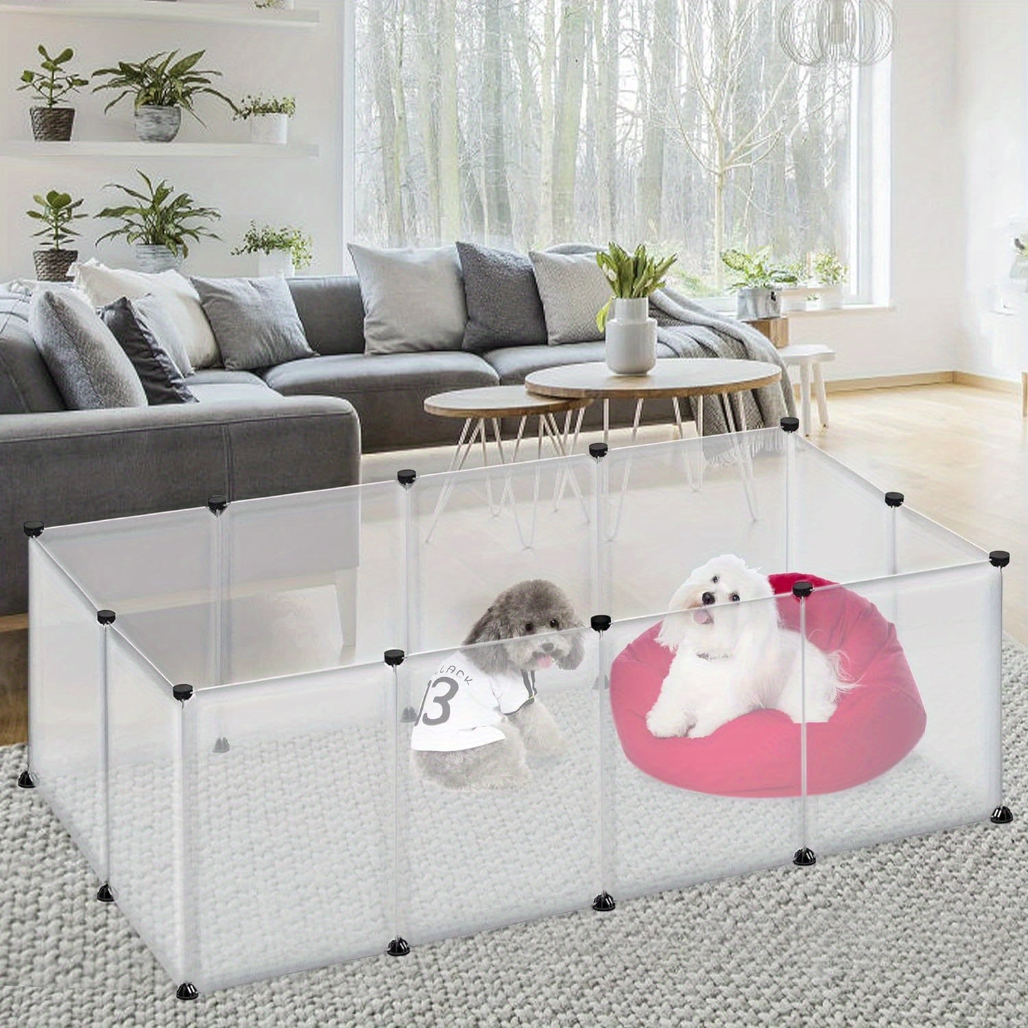 Gehege und Käfige, Kunststoff für Kaninchen Kleintier-Spielgehege und Haustiere – Detailansicht 11