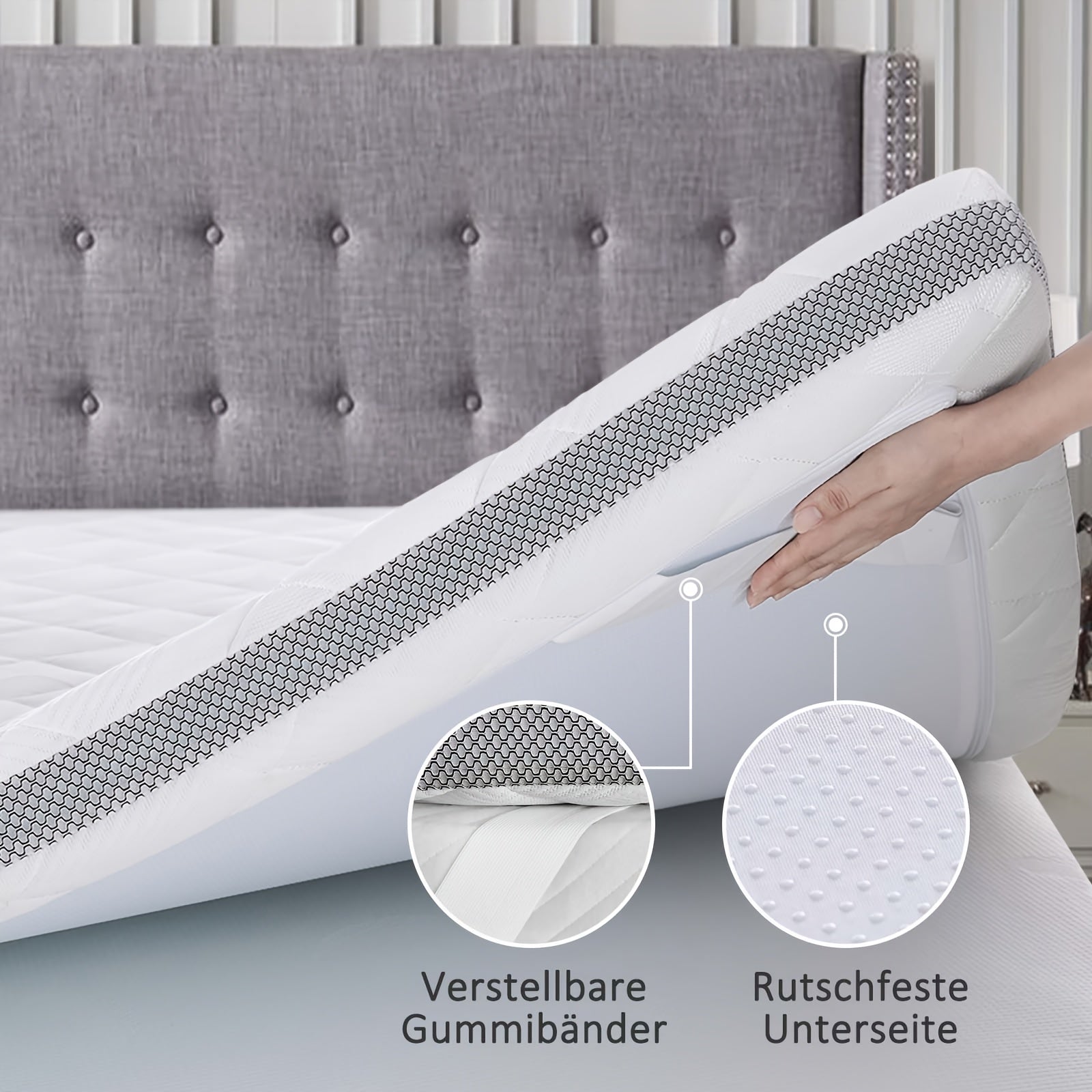 Gel-Matratzenauflage, 7,5 cm für Schlafzimmer und Bett – Detailansicht 11
