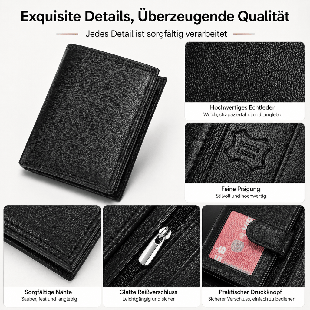 Geldbeutel, 11 Kartenfächer Hochformat für Zuhause – Detailansicht 6