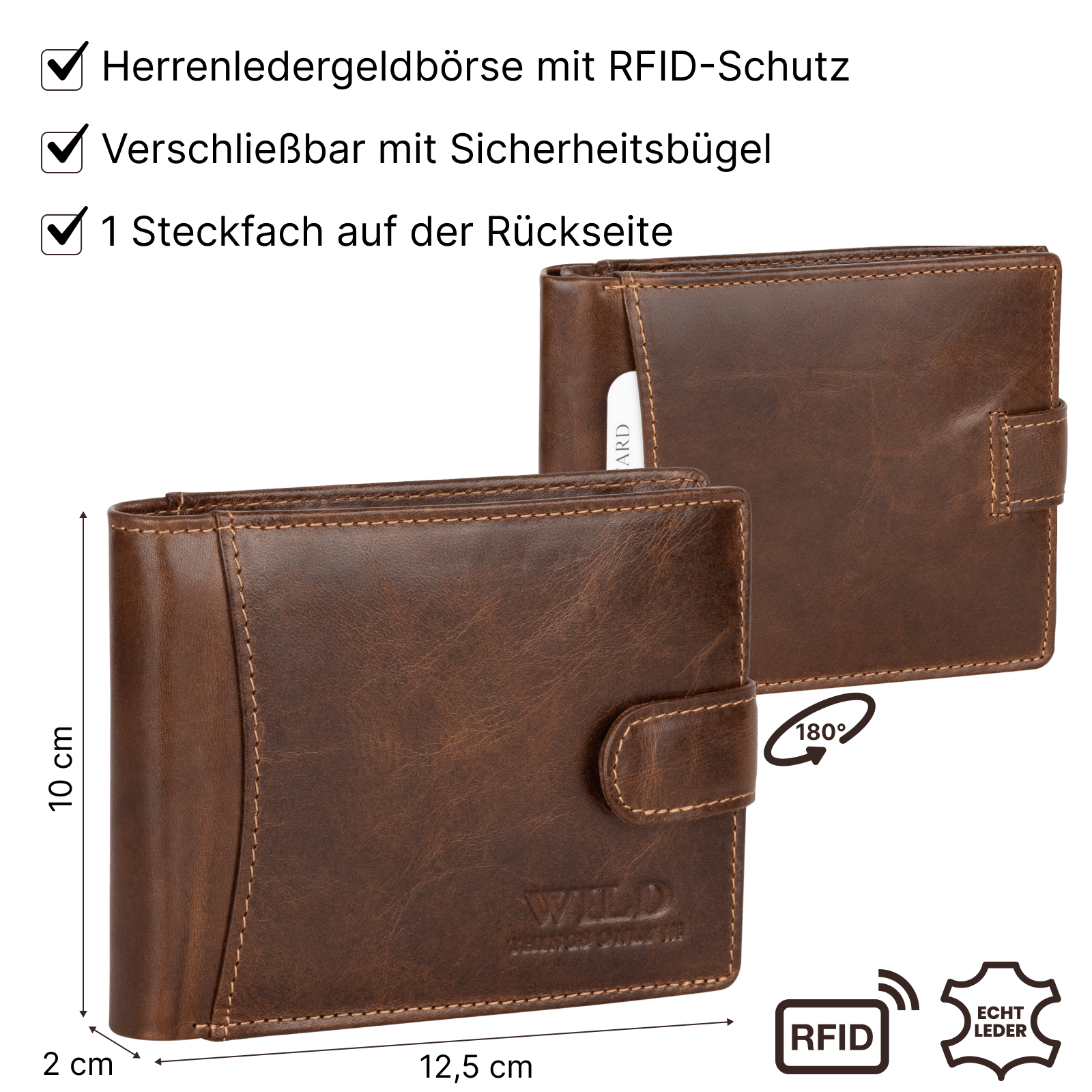 Geldbeutel, Braun für Zuhause – Detailansicht 2