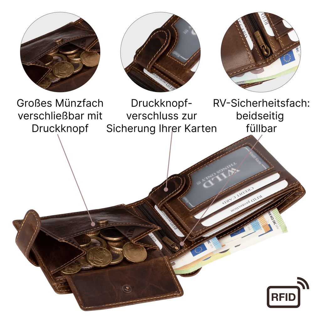 Geldbeutel, Braun für Zuhause – Detailansicht 5