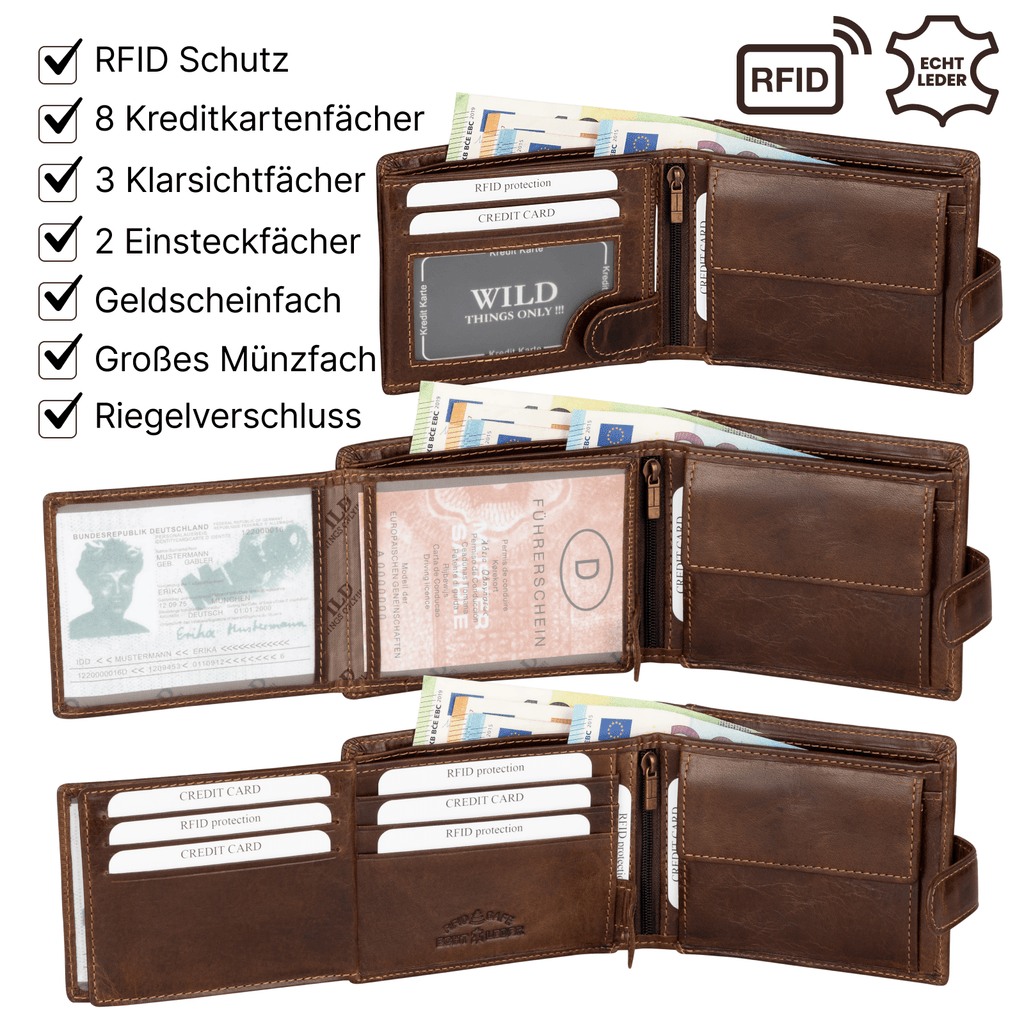 Geldbeutel, Braun für Zuhause – Detailansicht 9
