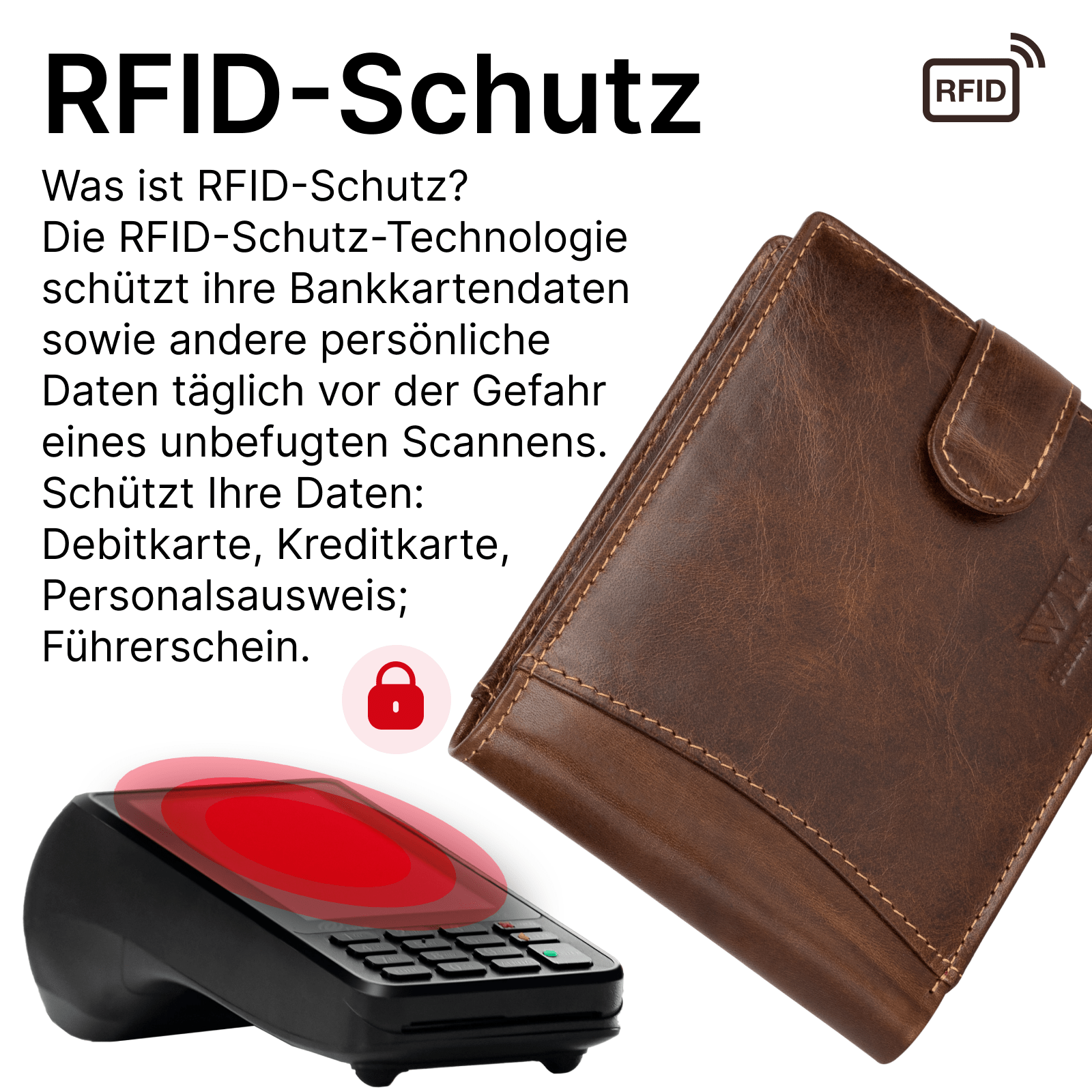 Geldbeutel, Braun für Zuhause – Detailansicht 12