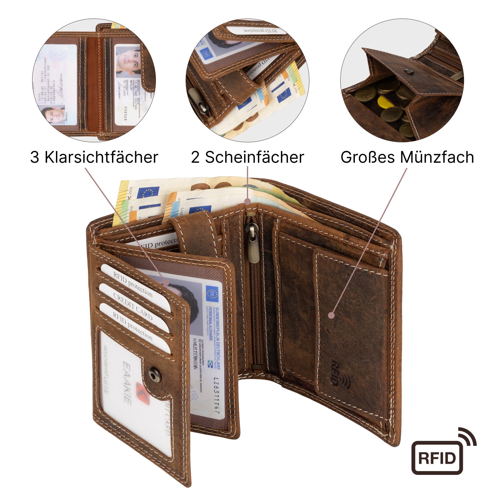 Geldbeutel, Tan für Zuhause und Alltag – Detailansicht 10