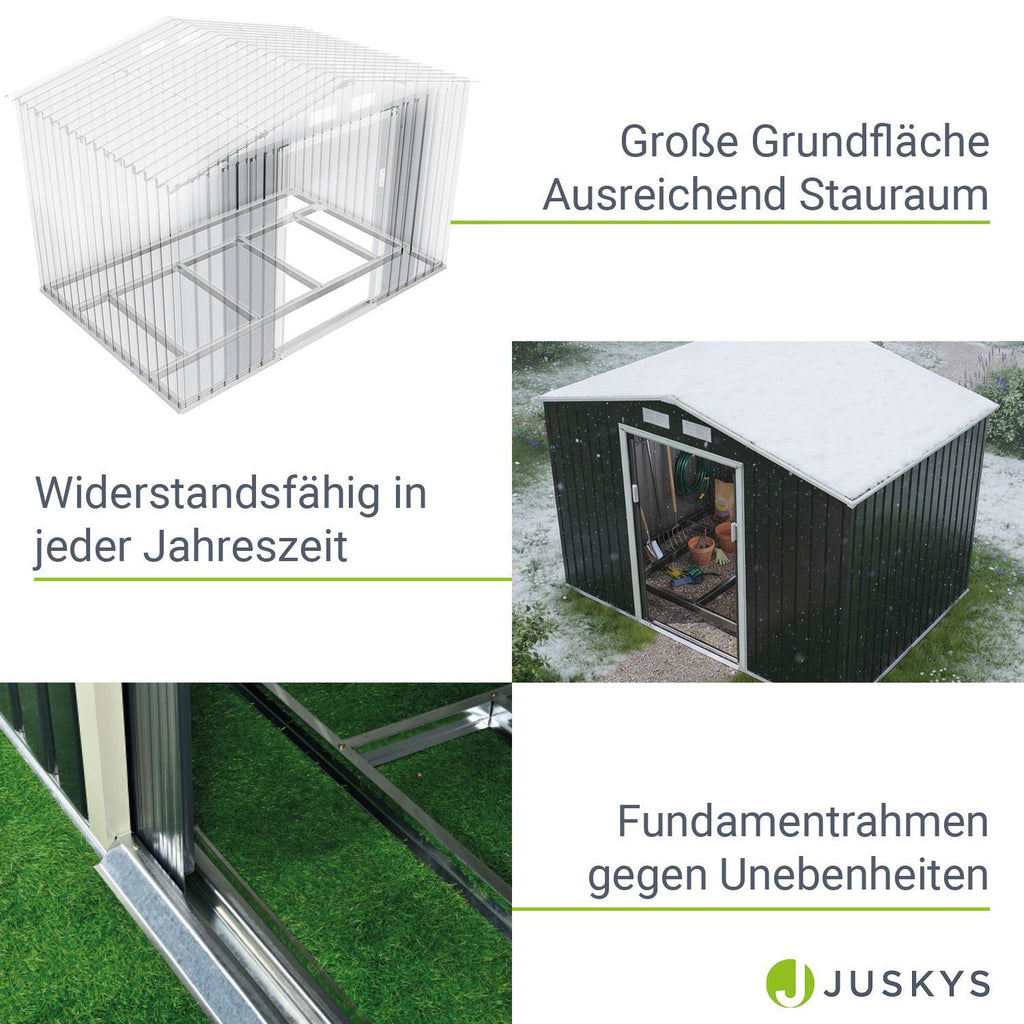 Gerätehaus Geräteschuppen Schuppen Metall Pultdach, anthrazitfarben für Garten und Terrasse – Detailansicht 4