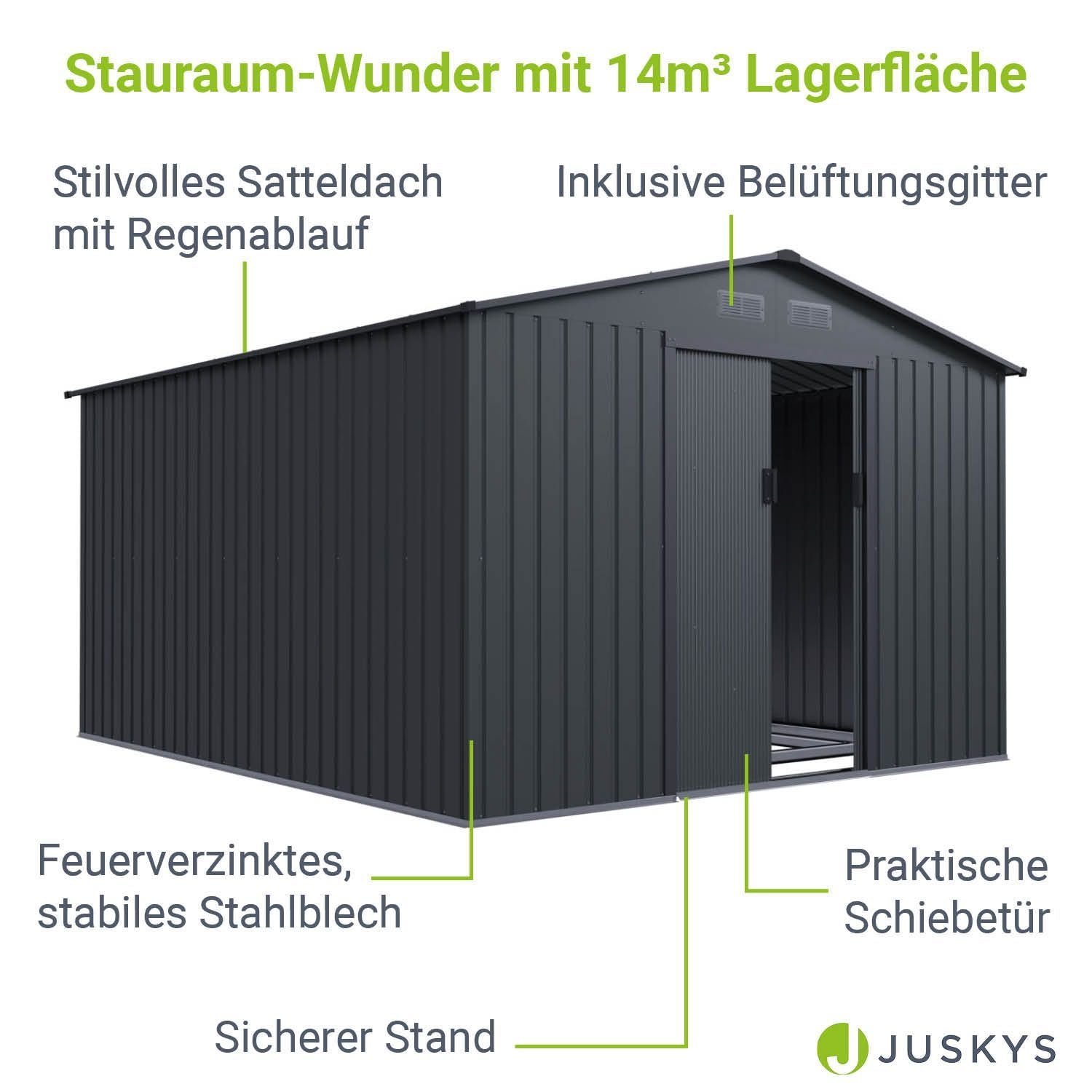 Gerätehaus Geräteschuppen Schuppen Metall Pultdach, anthrazitfarben für Garten und Terrasse – Detailansicht 11