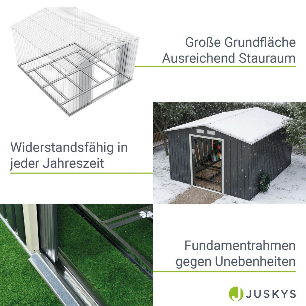Gerätehaus Geräteschuppen Schuppen Metall Pultdach, anthrazitfarben für Garten und Terrasse – Detailansicht 18