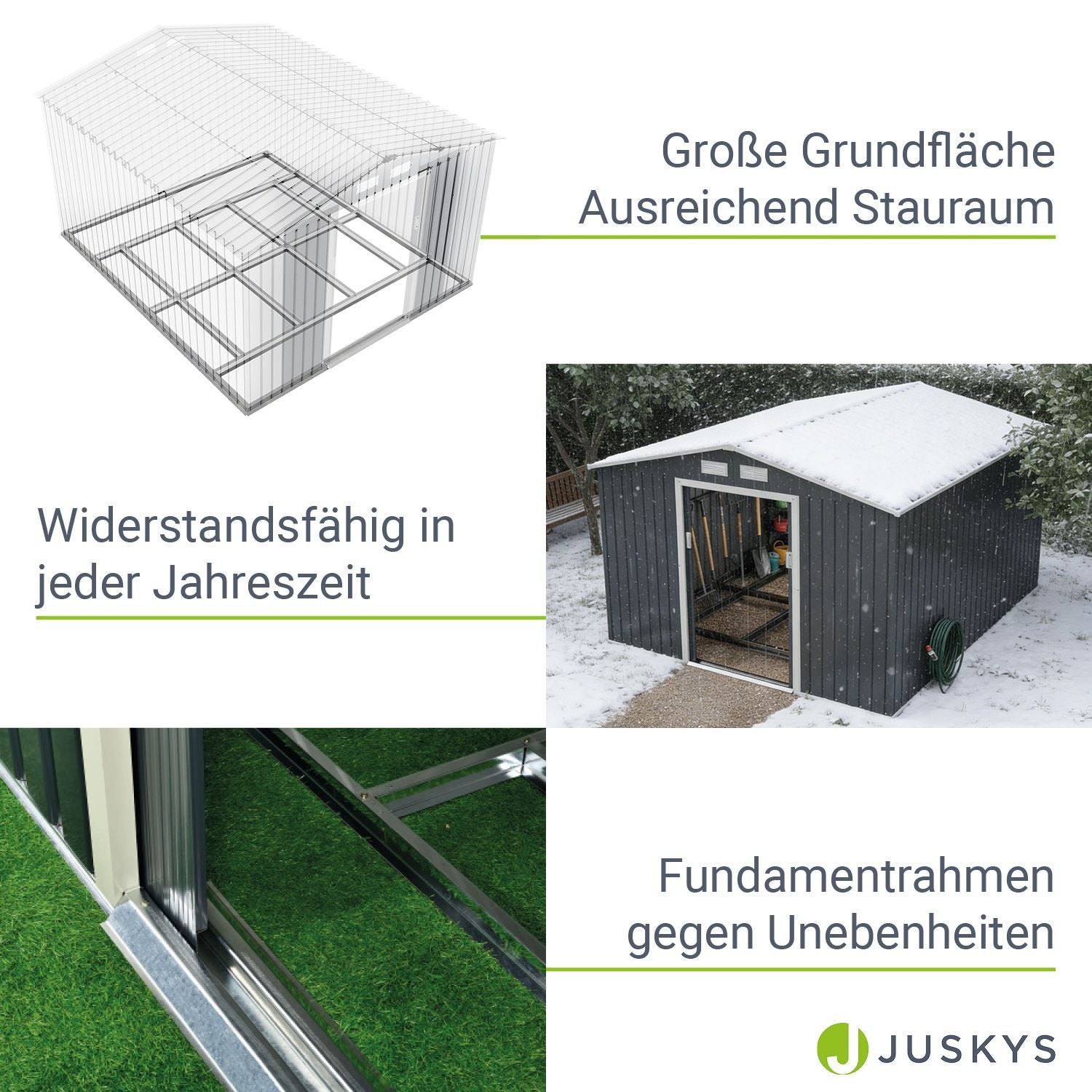 Gerätehaus Geräteschuppen Schuppen Metall Pultdach, anthrazitfarben für Garten und Terrasse – Detailansicht 18
