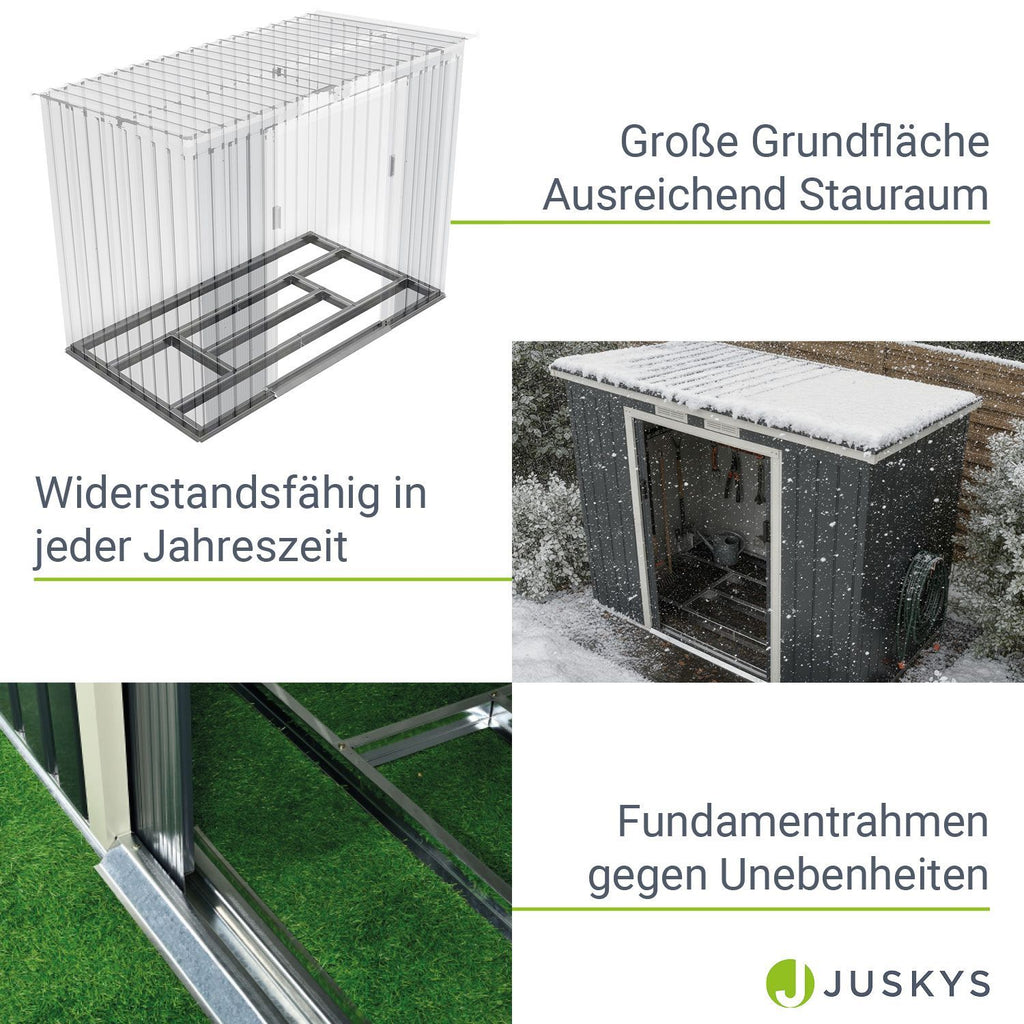 Gerätehaus Geräteschuppen Schuppen Metall Pultdach, anthrazitfarben für Garten und Terrasse – Detailansicht 45