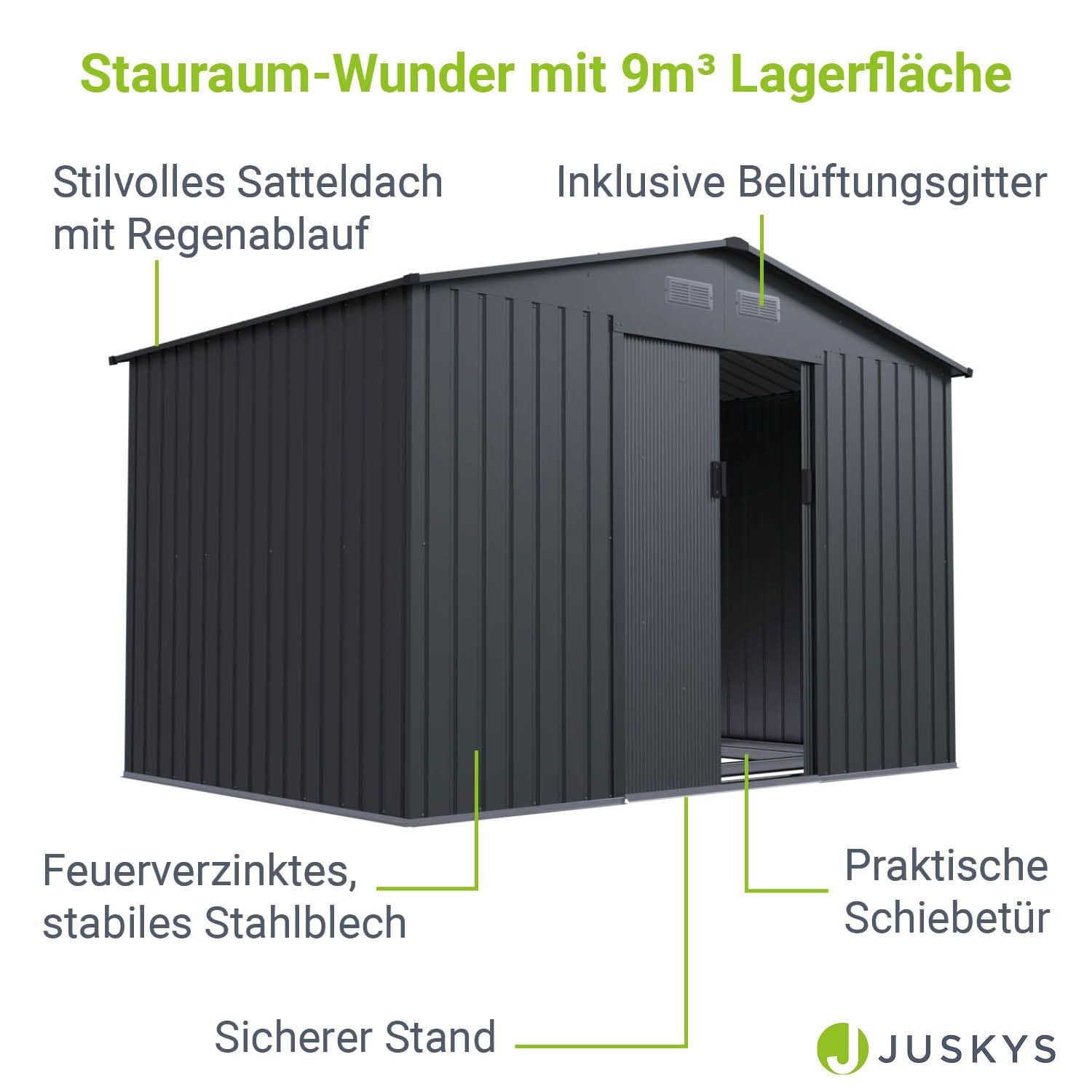 Gerätehaus Geräteschuppen Schuppen Metall Pultdach, anthrazitfarben für Garten und Terrasse – Detailansicht 63
