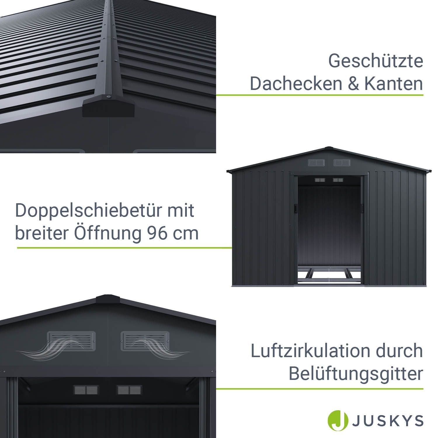 Gerätehaus Geräteschuppen Schuppen Metall Pultdach, anthrazitfarben für Garten und Terrasse – Detailansicht 66