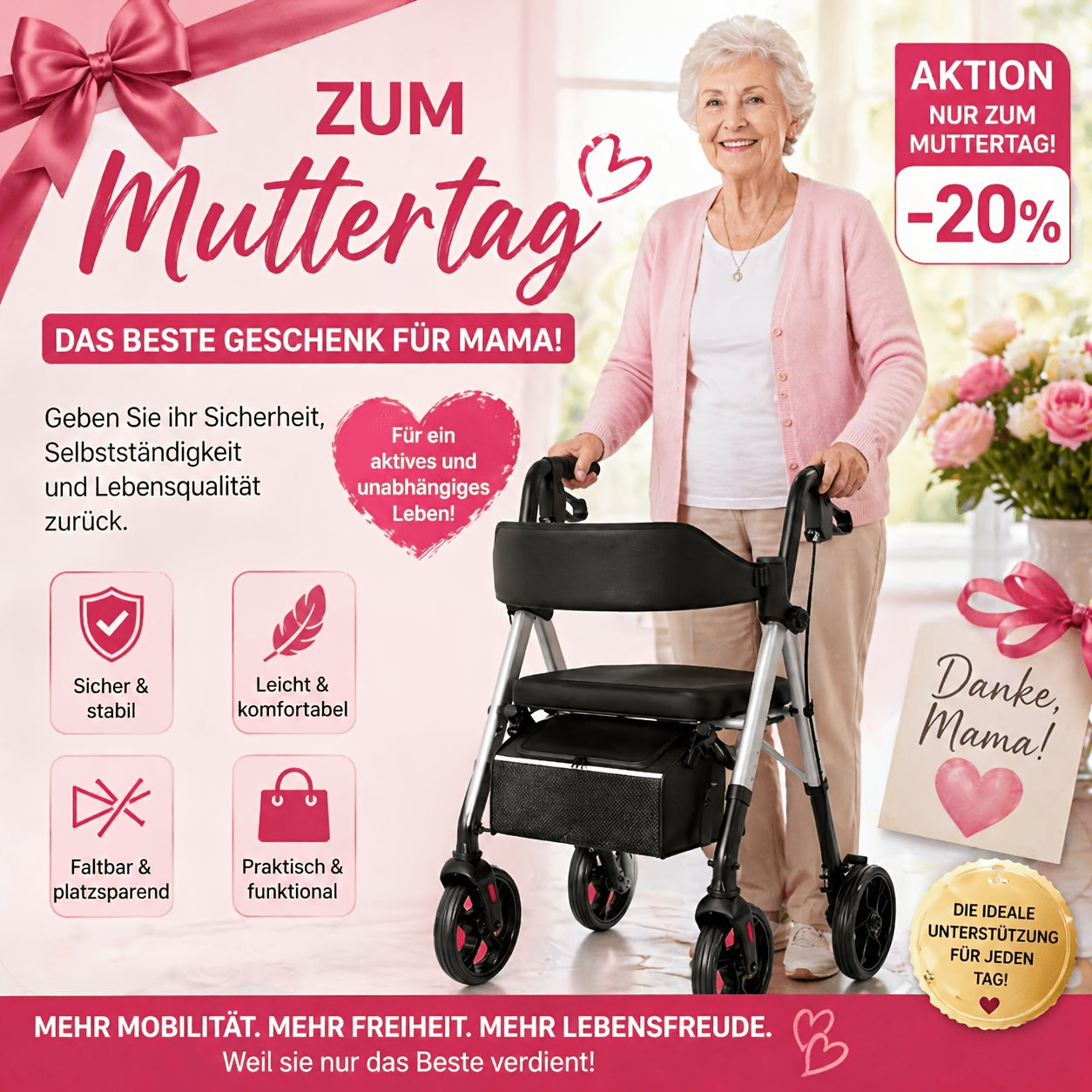 Geschenke für Senioren, Aluminium für Senioren und Pflege zu Hause – Detailansicht 3
