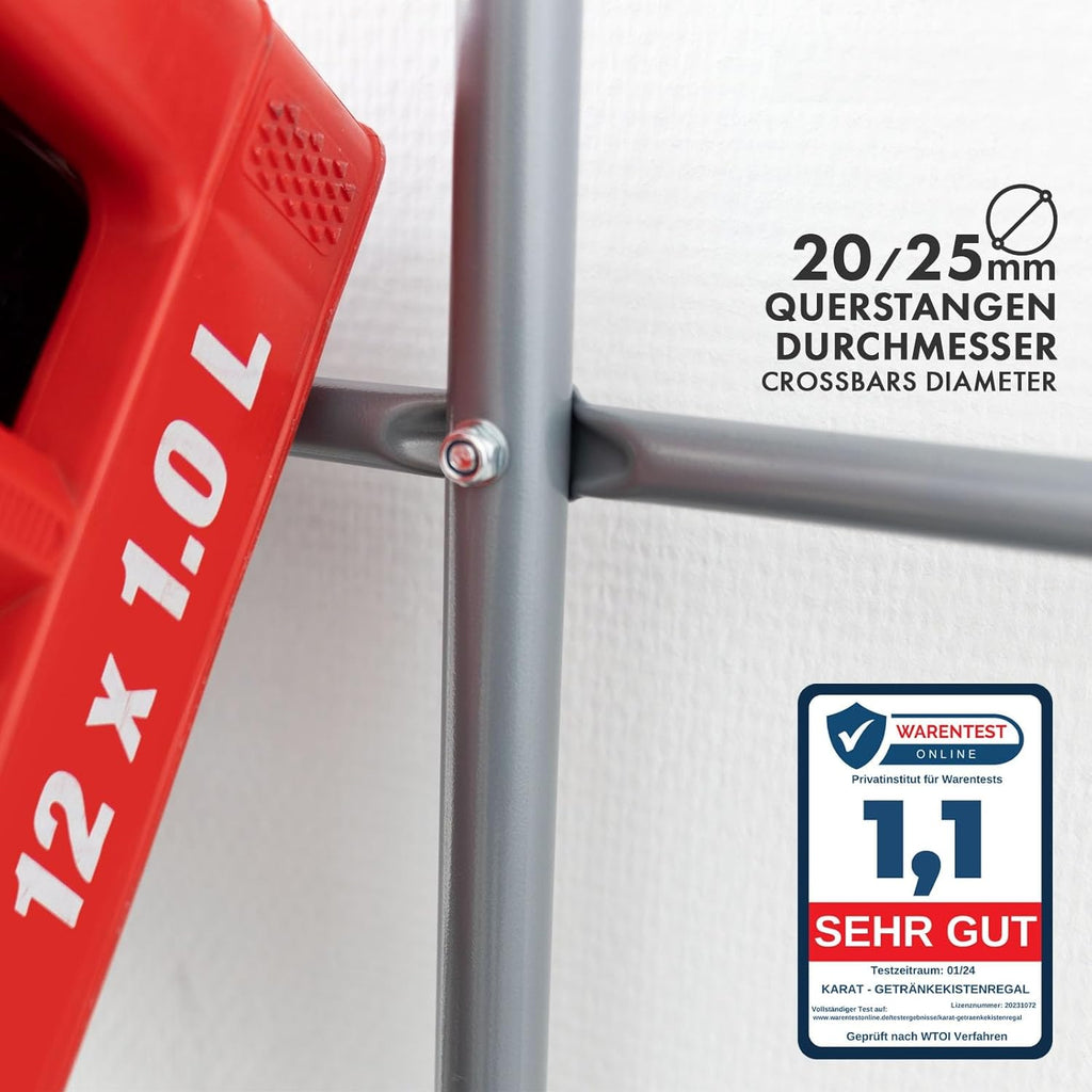 Getränkekistenregal Rocket, Metall für Getränkekästen, KARAT Regal Rocket und Alltag – Detailansicht 4