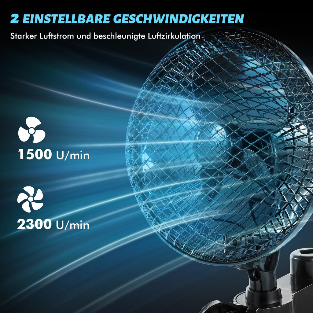 Gewächshaus Ventilator Klemmventilator Pflanzlager, Schwarz für Fahrzeug und unterwegs – Detailansicht 5