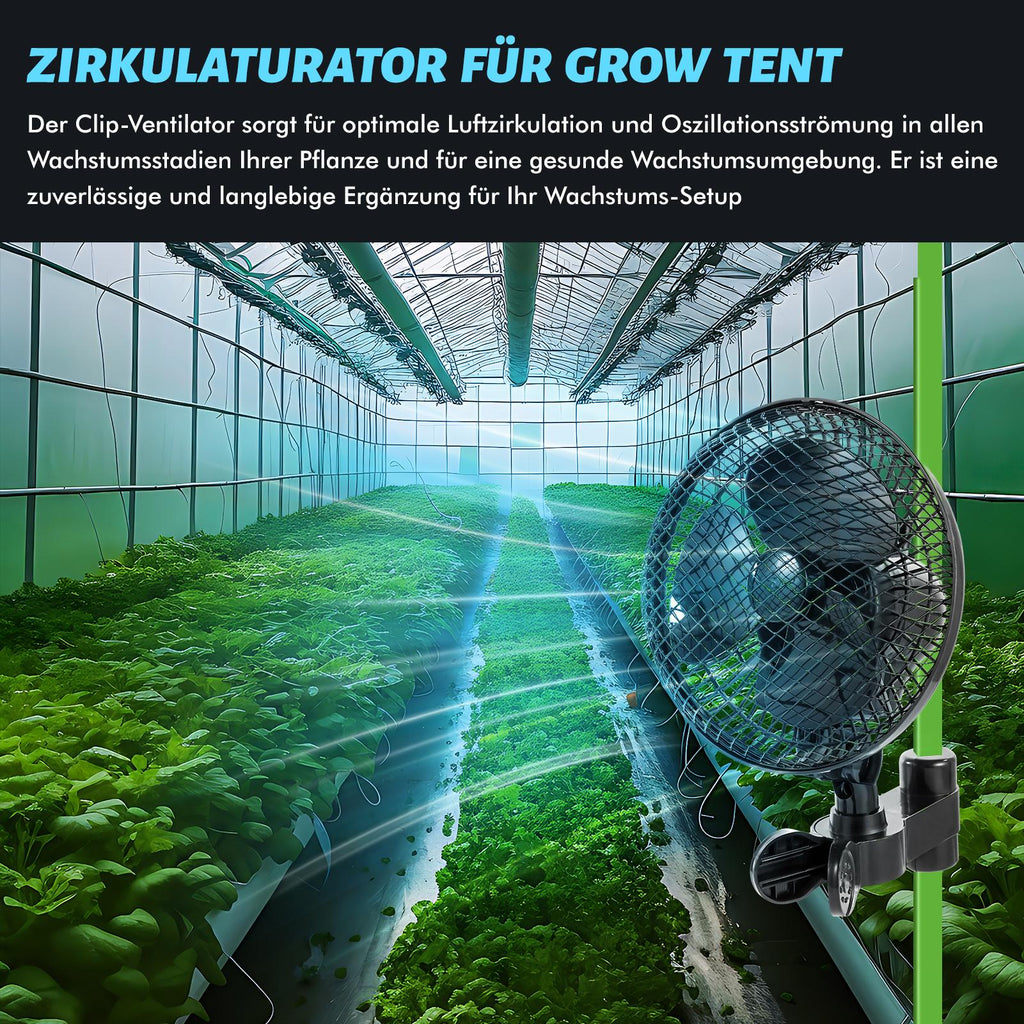 Gewächshaus Ventilator Klemmventilator Pflanzlager, Schwarz für Fahrzeug und unterwegs – Detailansicht 7